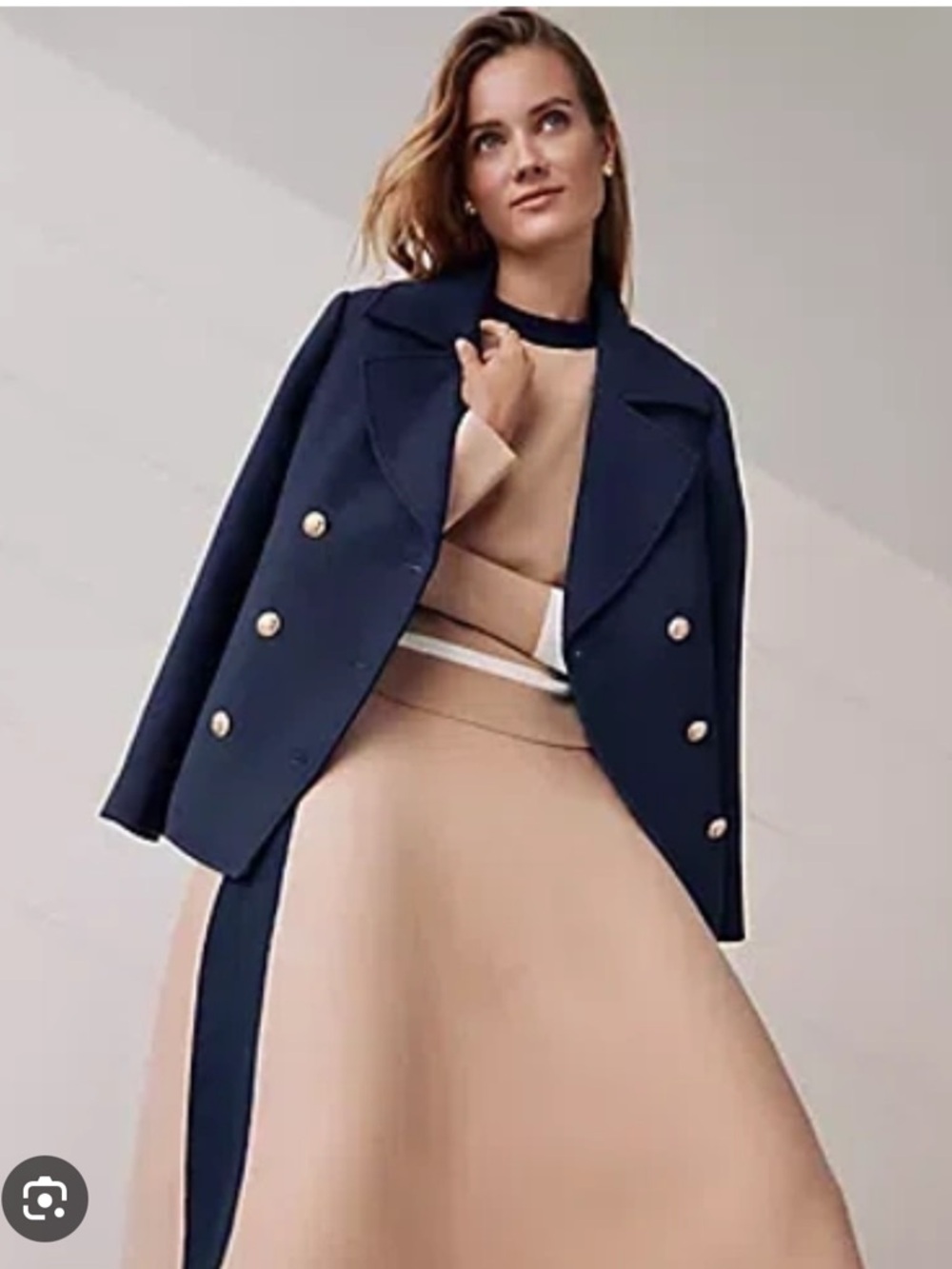 Ann Taylor Twill Double-breasted Peacoat In Night Sky - NWOT!